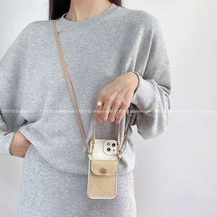 高级感新款小众山茶花菱格卡包适用华为pura70斜挎手机壳mate60/50/40背带挂绳nova12pro全包11/9简约畅享70