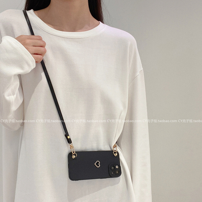 简约ins少女气质小爱心适用vivox200promini手机壳x100斜挎背带s19s18s17pro防摔保护套iqoo13/12/neo9全包边