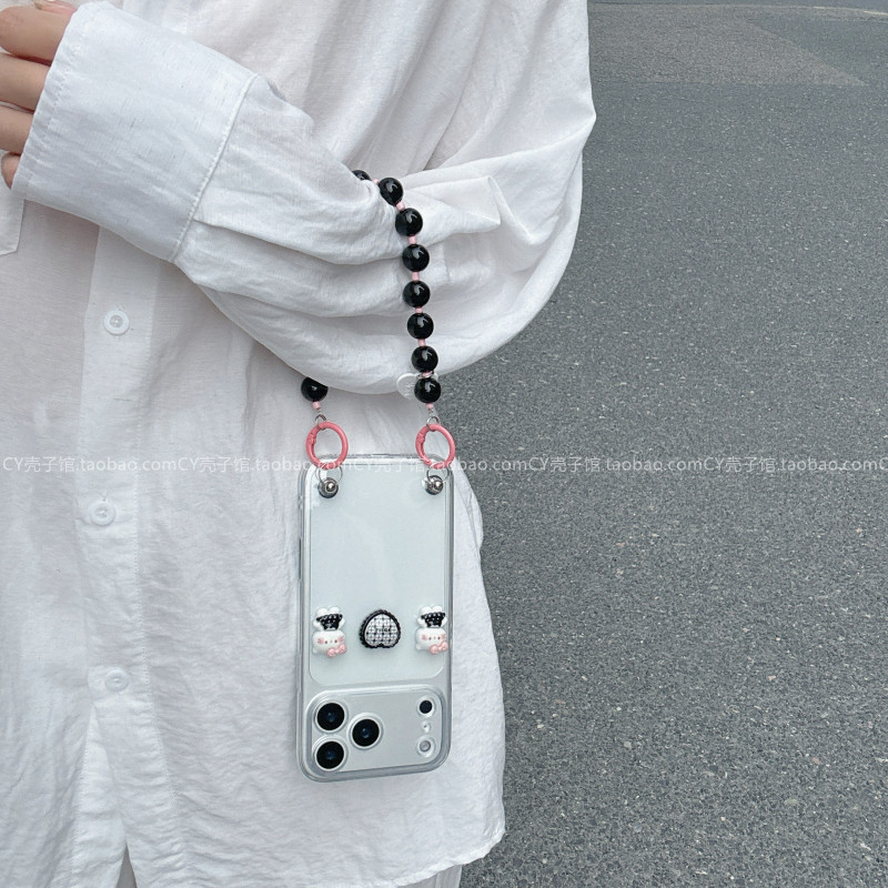 透明可爱少女心KT猫带挂绳手机壳