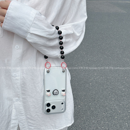 透明可爱少女心KT猫带挂绳手机壳