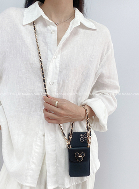 轻奢金属米奇黑色卡包适用荣耀100pro手机壳90GT/80斜挎链条7650软硅胶magic6高级感x60ix50全包畅玩50plus女