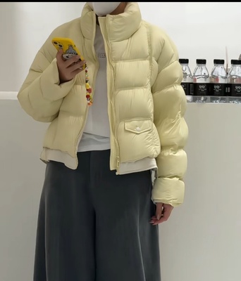 2025冬季新款韩版宽松显瘦立领羽绒服女短款加厚保暖白鸭绒外套潮