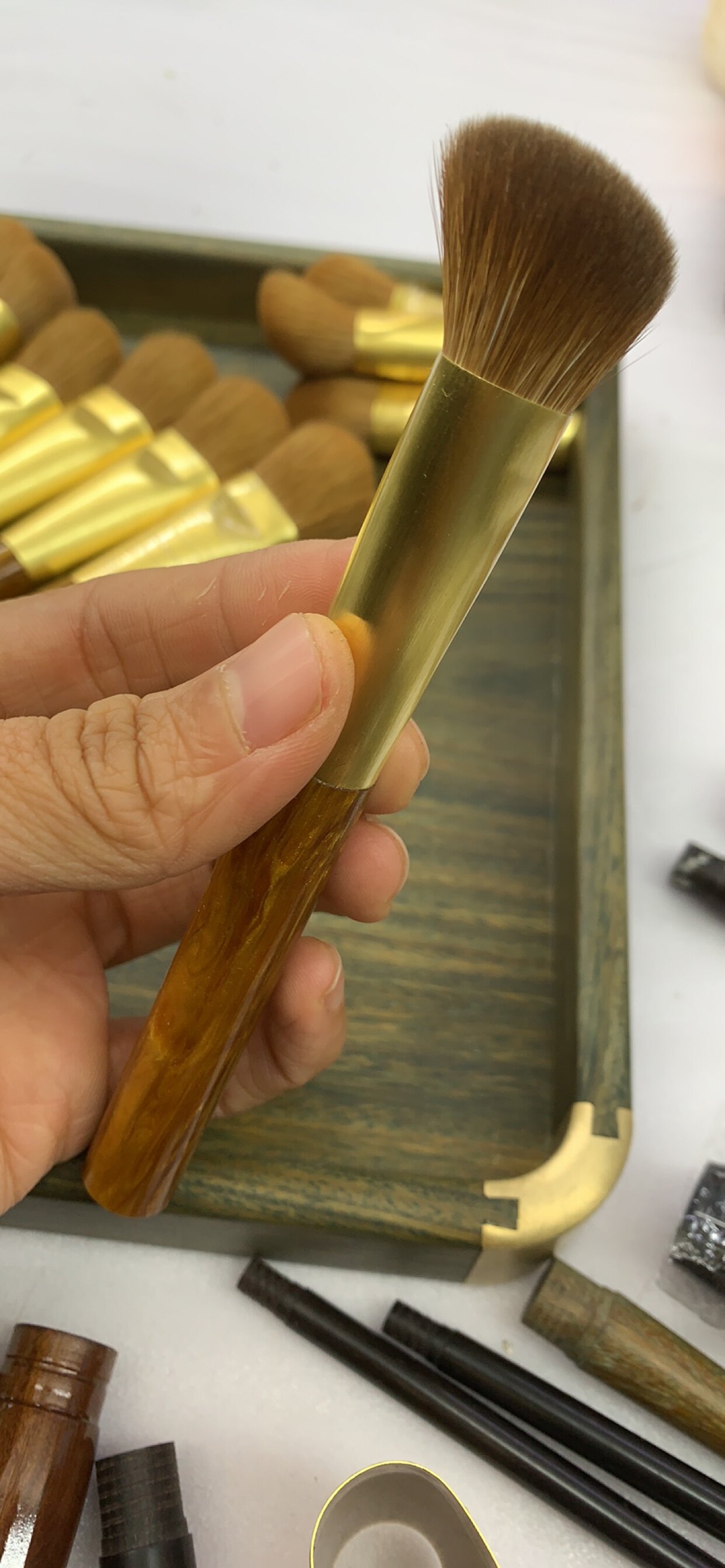 慕姿澜 黄狼圆坡形小170 粉饼刷粉底刷液体膏体腮红刷沧州化妆刷