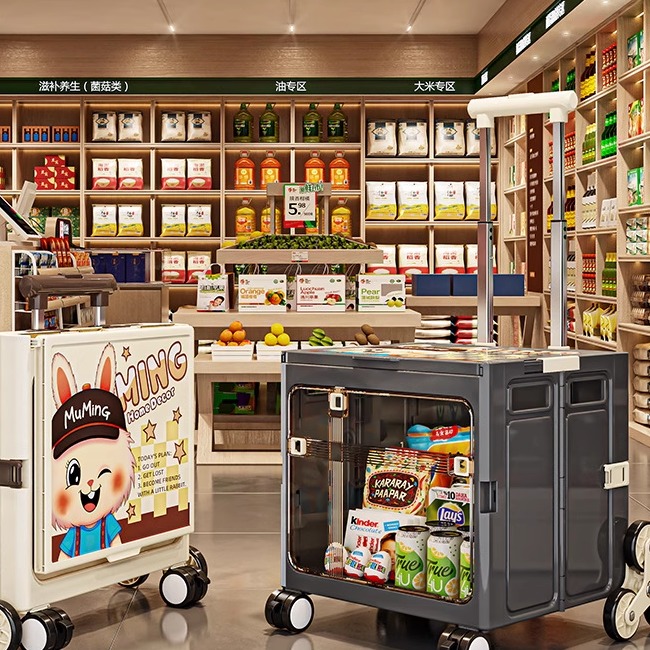 便携式手拉买菜车收纳箱