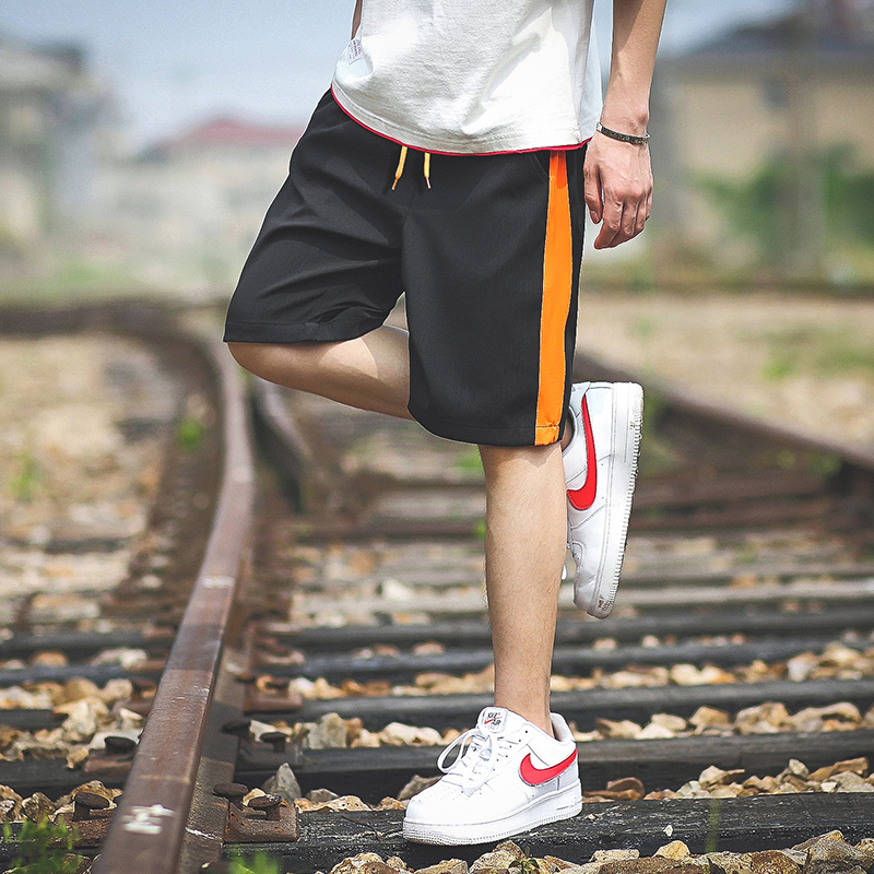 潮男帮短裤男夏季休闲中裤子韩版修身速干五分裤夏天运动潮流沙滩