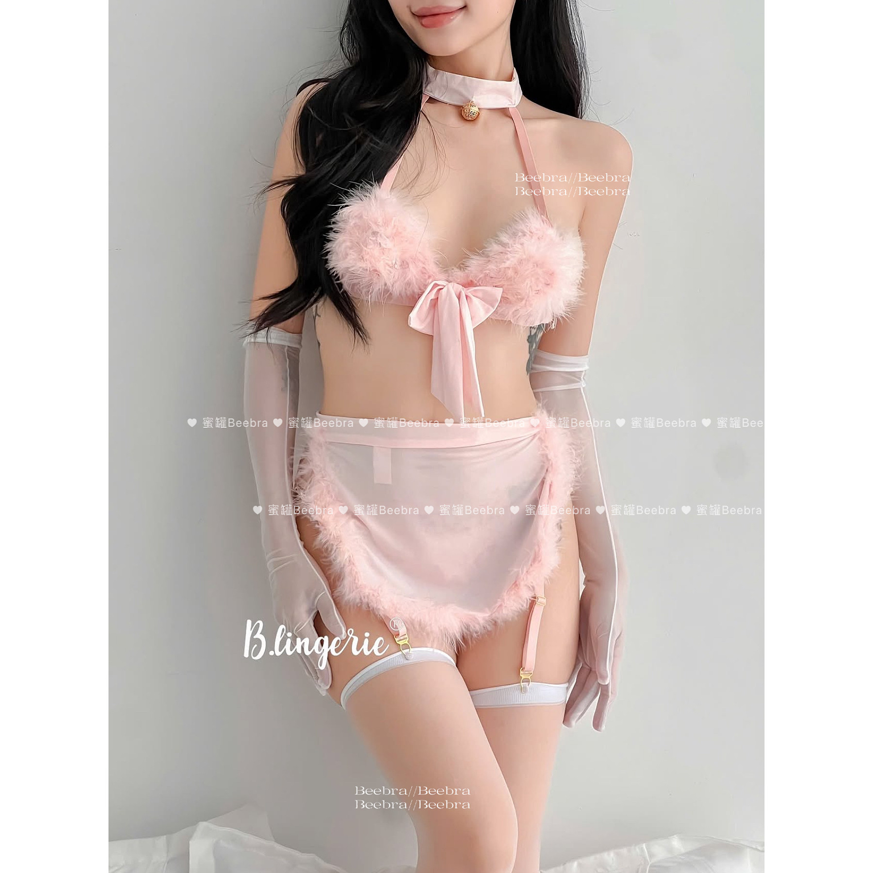 蜜罐Beebra//奶兔星球*可爱女仆制服诱惑毛绒兔耳朵纯欲性感文胸