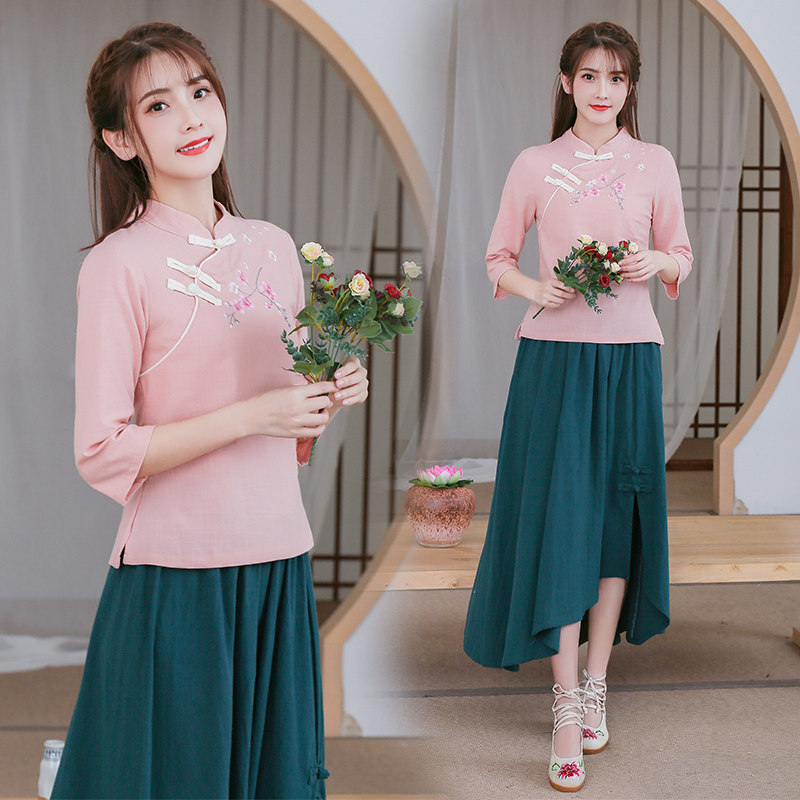 Ruskirt Dress Republic of China Retro Women's wear Little ancient costume Tang costume Elegant Ruskirt Short sleeved elementin the Women's clothing/Boutique , Costume/National costume/Stage costumes , National costume/Costumes  category - from Buy2taobao.com to provide professional Taobao agent buy service