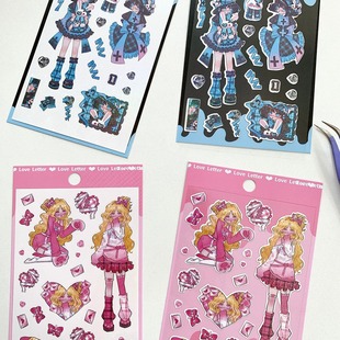 原创魔兔甜心信使人物贴纸手账装饰ipad素材咕卡估卡贴画