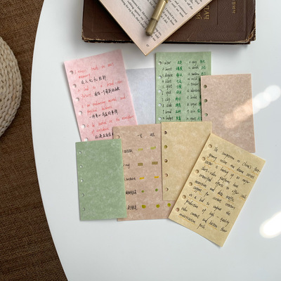 复古文艺m5A7a6per a6slim内页110g羊皮纸10色混装活页替芯特种纸