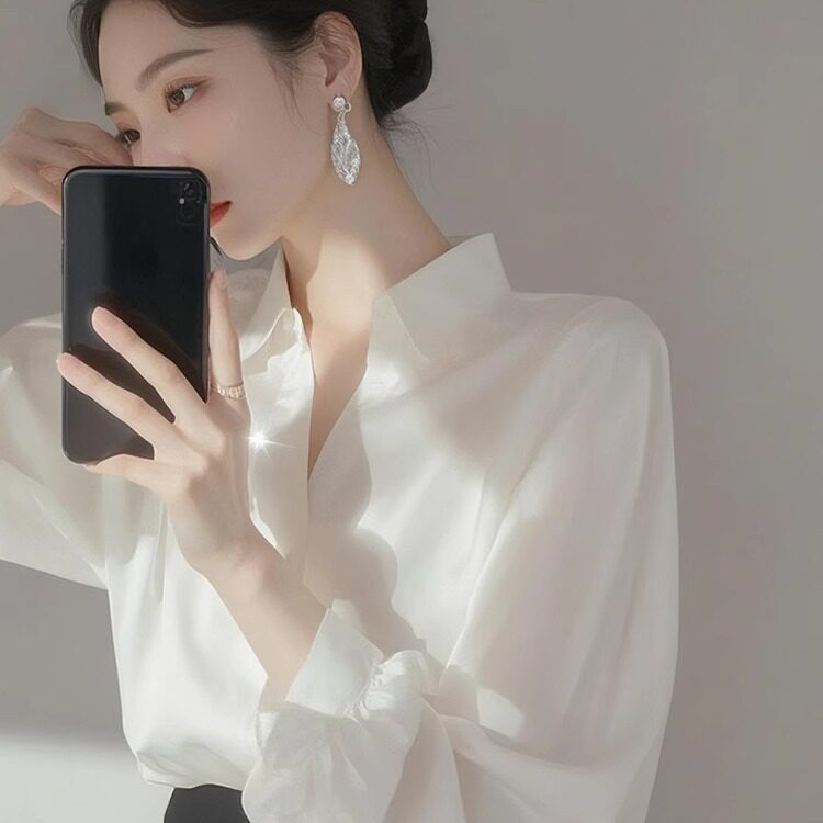 春季设计感小众高端欧货洋气独特别致漂亮高级感超好看黑色衬衫女
