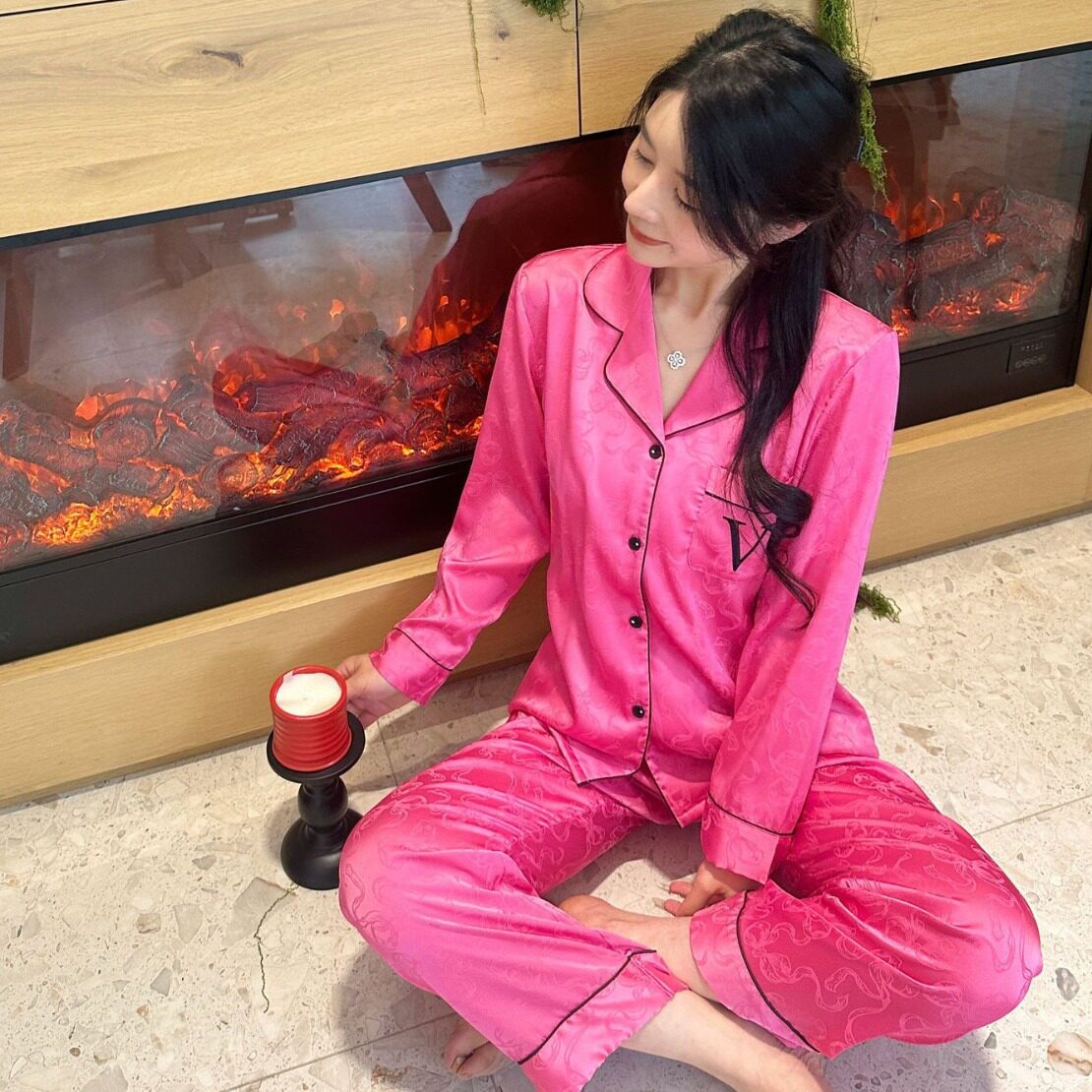 恋维密睡衣女春秋款级感月光缎面冰丝长袖宽松可外穿家居服维多