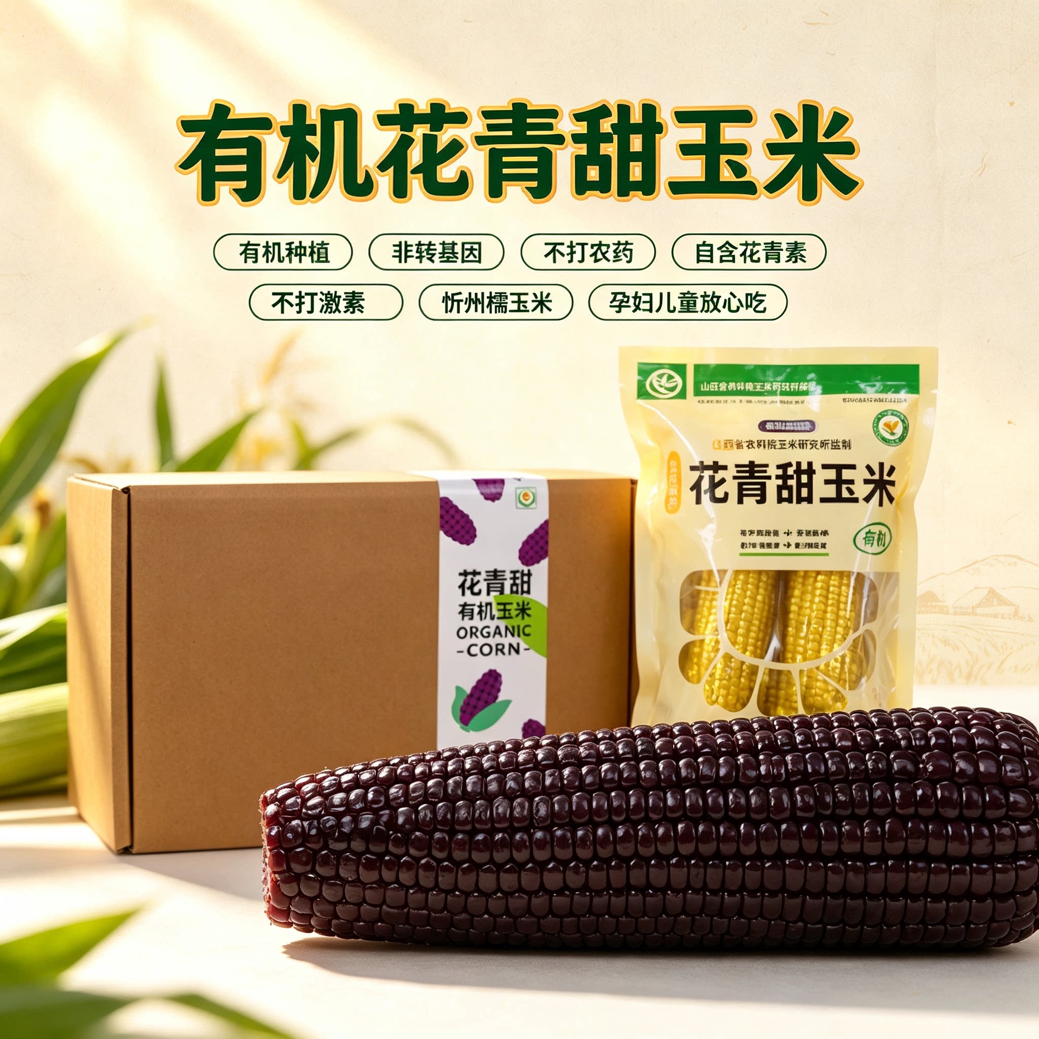 忻州有机花青甜黑玉米非转基因