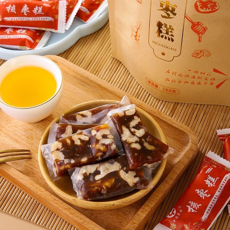 中尚纯素核枣糕枣泥核桃糕软糖营养滋补零食糕点开袋即食休闲食品