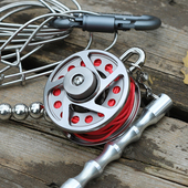 耐用时尚 路亚活鱼扣野术不锈钢全金属耐腐蚀带协力鱼锁伸缩锁鱼器