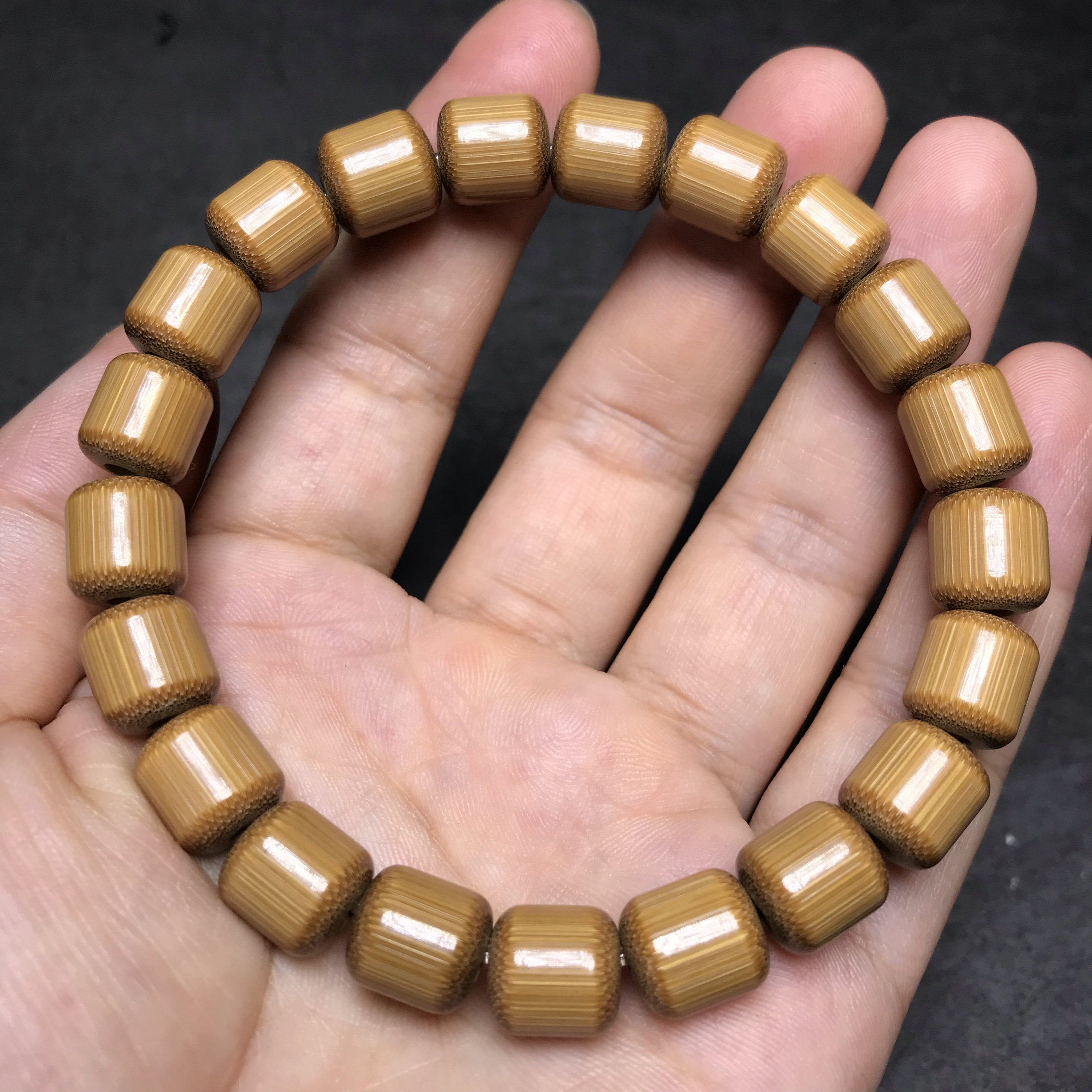 老料老玉竹小金豆 文玩湘妃竹素珠手串 红皮老料竹子玉竹佛珠手链