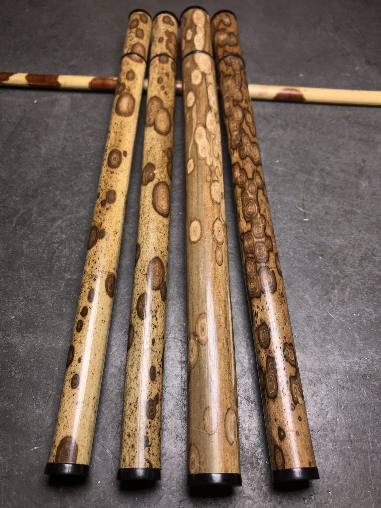 拔口式老梅鹿竹线香筒 古朴斑竹竹子香道用具檀香收纳竹筒香具