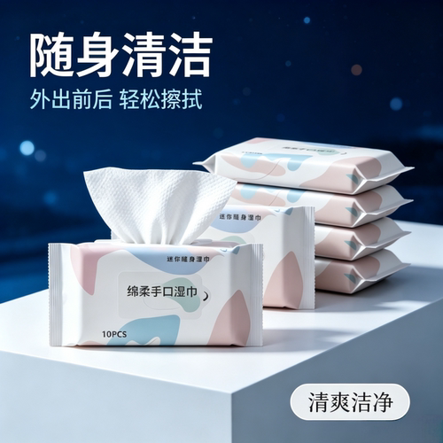 倩挥湿巾小包随身携带手口湿巾擦嘴清洁湿巾肌肤清洁日常护理