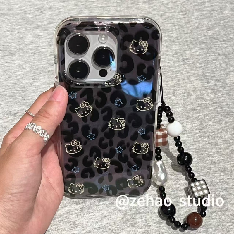 ZEHAO*ins黑豹纹黄猫咪脑袋双层印花韩系16Pro适用iphone17Promax苹果16pro手机壳15/14软16Promax保护套女16