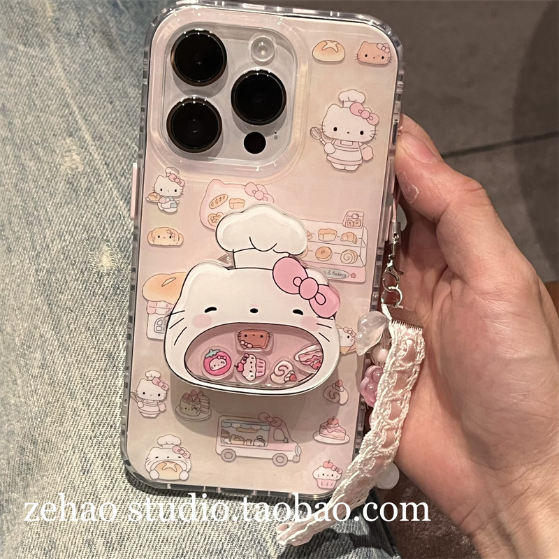 ins可爱烘焙kitty双层印花手机壳