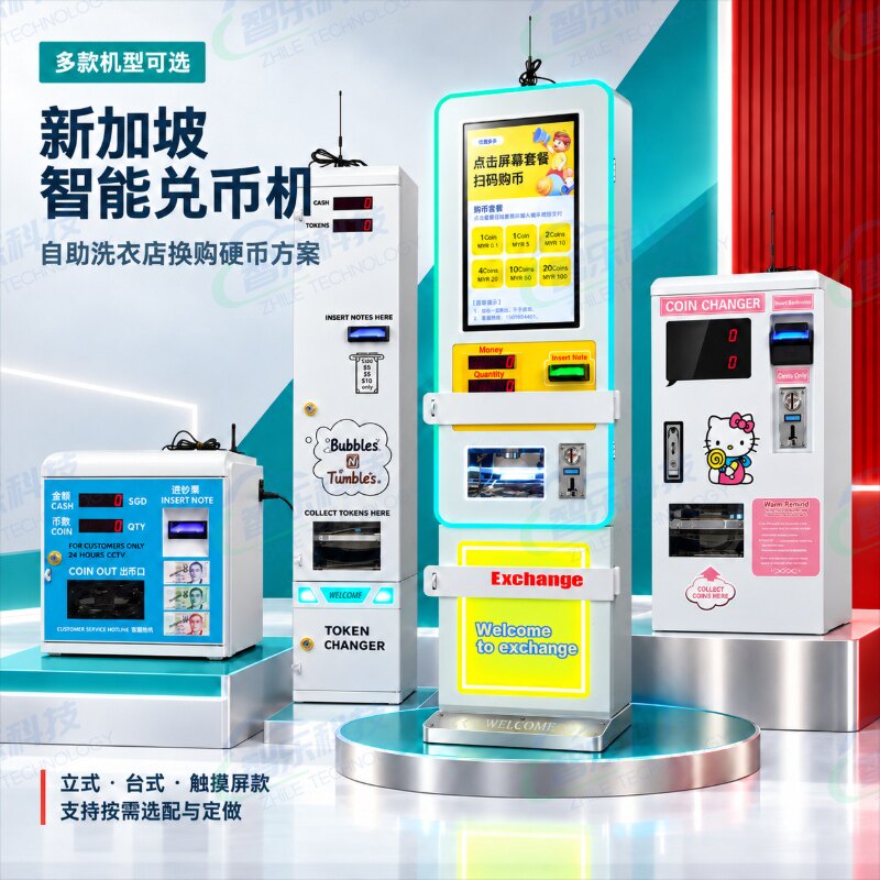 新加坡泰国马来西亚兑币机扫码自动小型迷你吧台售换找零钱自助机