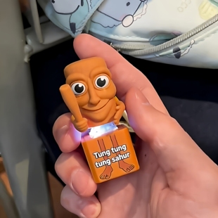 木棍人语音挂件山海经仿真音效按压发声搞笑创意钥匙扣桌面摆件