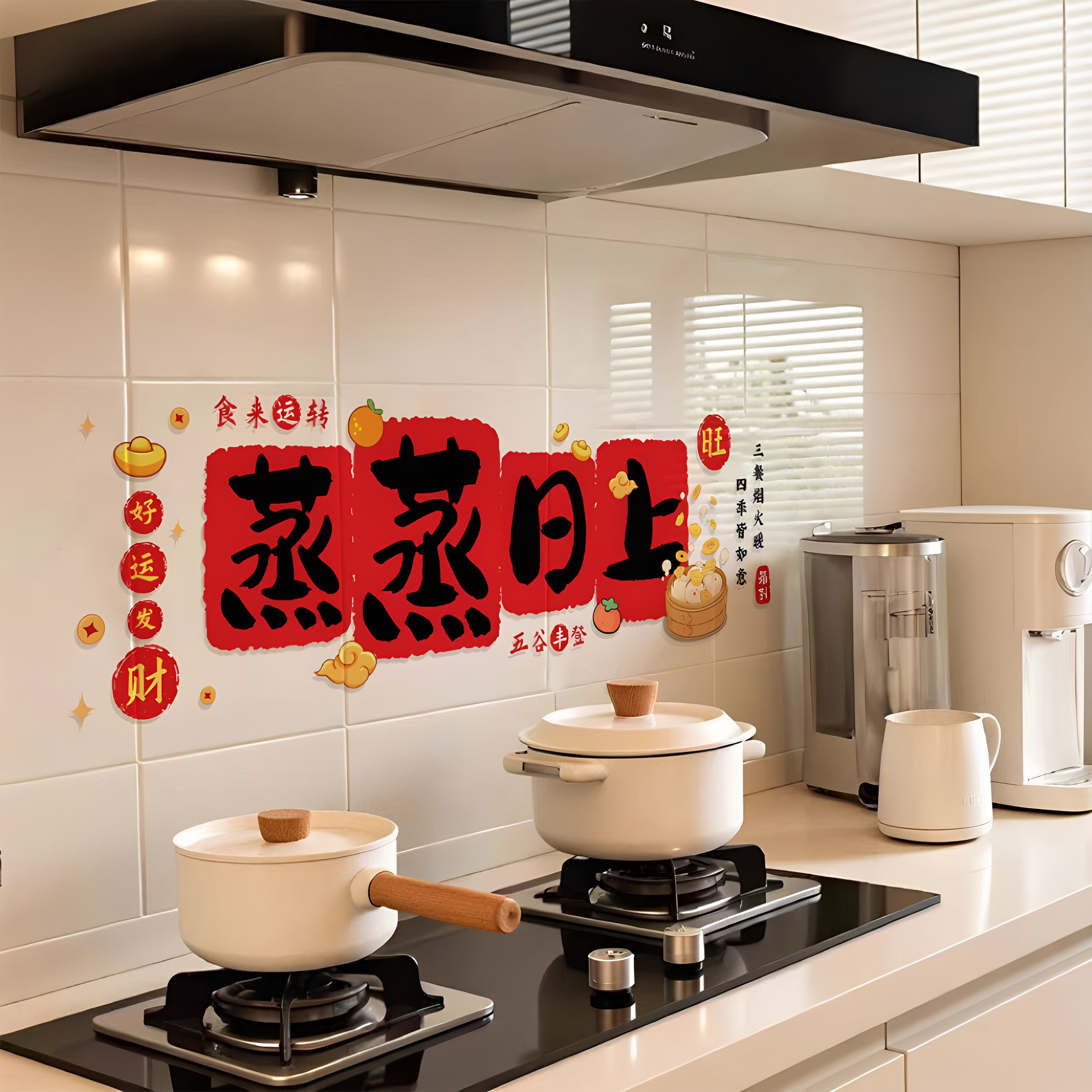 乔迁蒸蒸日上厨房防油静电贴
