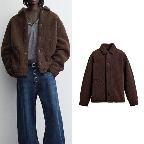 柜429！2025秋季新品 男装 宽松抓绒效果长袖衬衫外套1248300 700