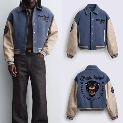 柜599！秋冬新品男装 拼接补丁棉服飞行员夹克外套 4575420 819