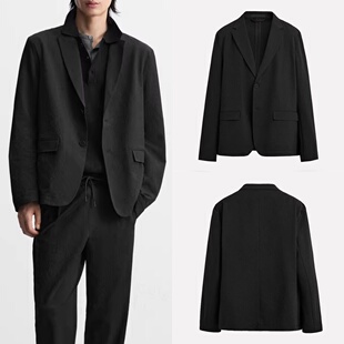 男装 新款 泡泡纱修身 凉感休闲西装 800 柜529 外套男7380550 秋季