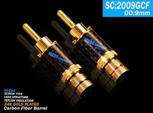 雅宝YARBO德国雅堡SC:2009GCF碳纤壳自锁免焊24K镀金端子 香蕉头