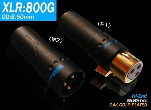 雅宝YARBO德国雅堡 XLR:800G 24K镀金 Hi-End发烧 平衡头 卡侬头