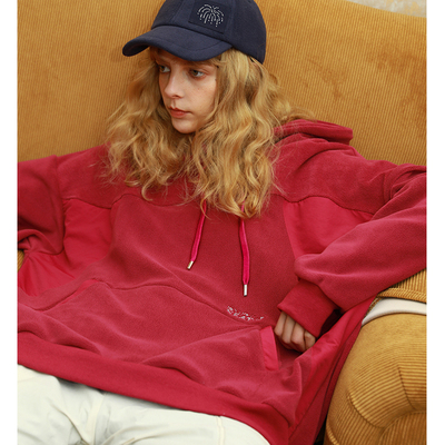 拼接卫衣帽衫逆光中性宽松