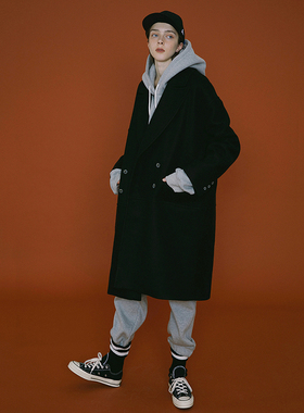 NEATO逆光女装 限定同款长款羊毛呢大衣外套过膝BF风炸街宽松外套