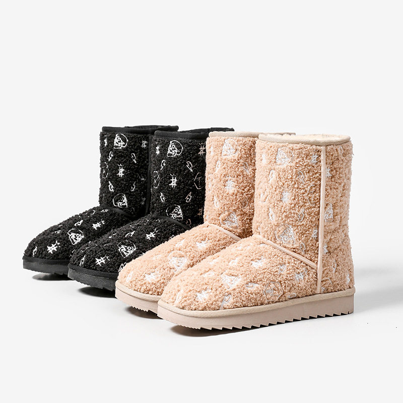 【断码清仓】新款中筒雪地靴女毛时尚雪地靴