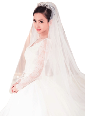 长款双层影楼超仙森系婚纱头饰