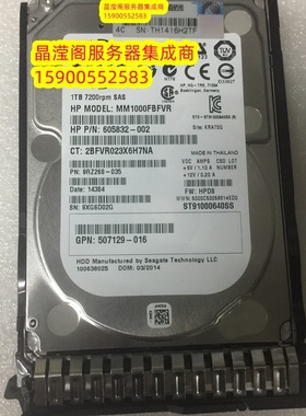 原装 DL380p DL385p DL360p G8 G9 1T 7.2K 2.5寸 SAS 服务器硬盘