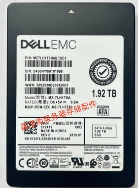 原装 DELL PM883 1.92T SATA SSD 2.5 0Y24T6 MZ-7LH1T9A固态硬盘