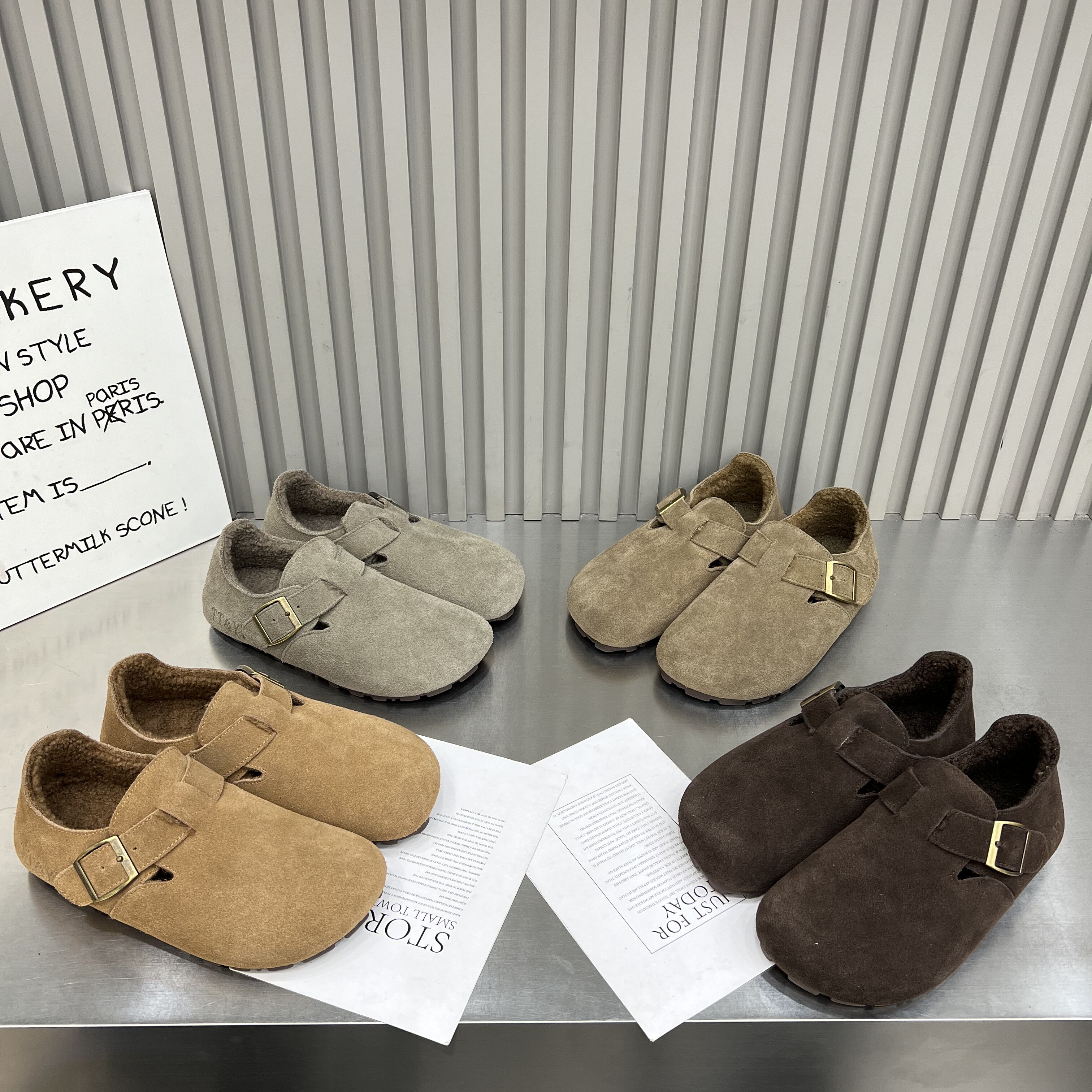 2025秋冬款真皮勃肯鞋女鞋厚底内增高复古休闲加绒棉靴百搭乐福鞋