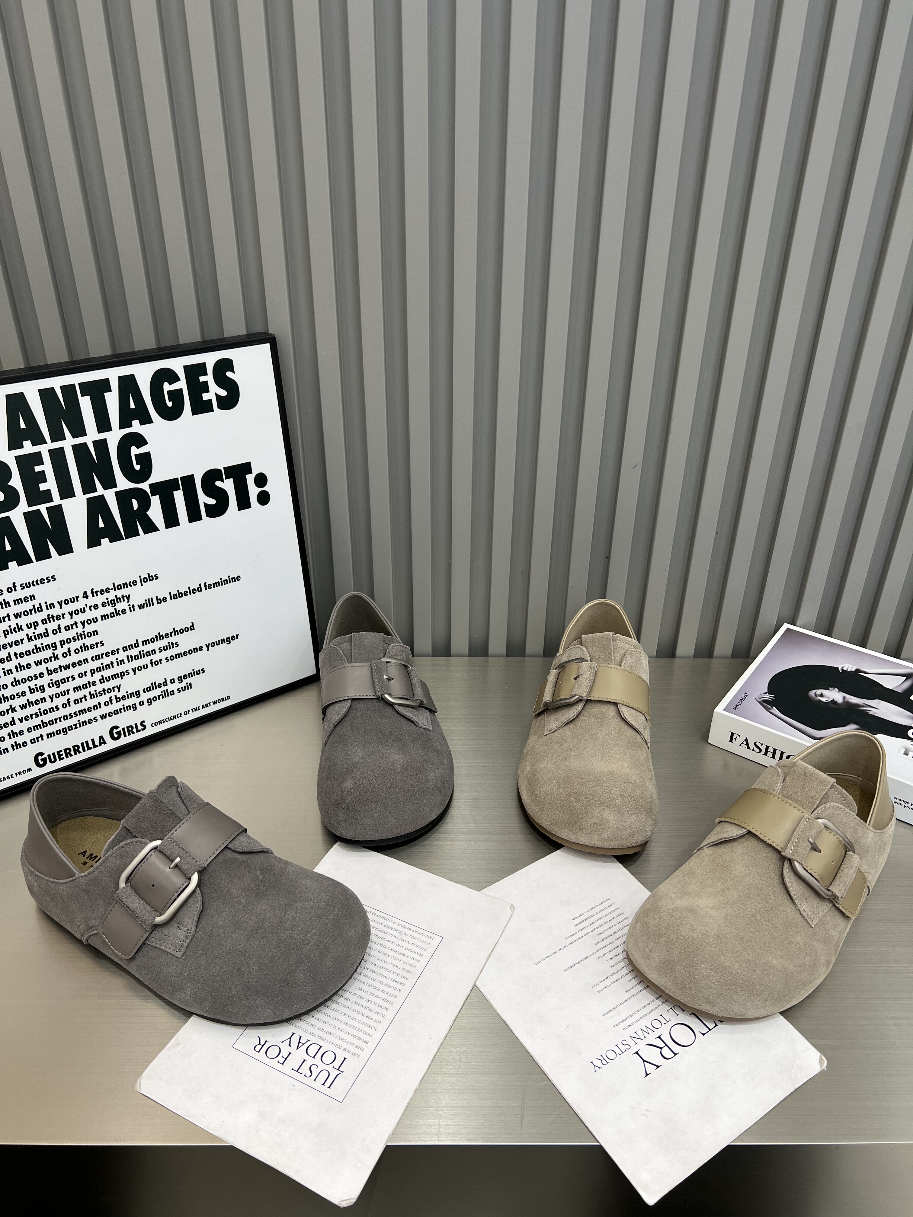 真皮厚底勃肯鞋女2026春季百搭内增高休闲乐福鞋一脚蹬懒人豆豆鞋,女鞋,乐福鞋（豆豆鞋）,淘宝优惠券,粉丝福利购,淘宝优惠卷