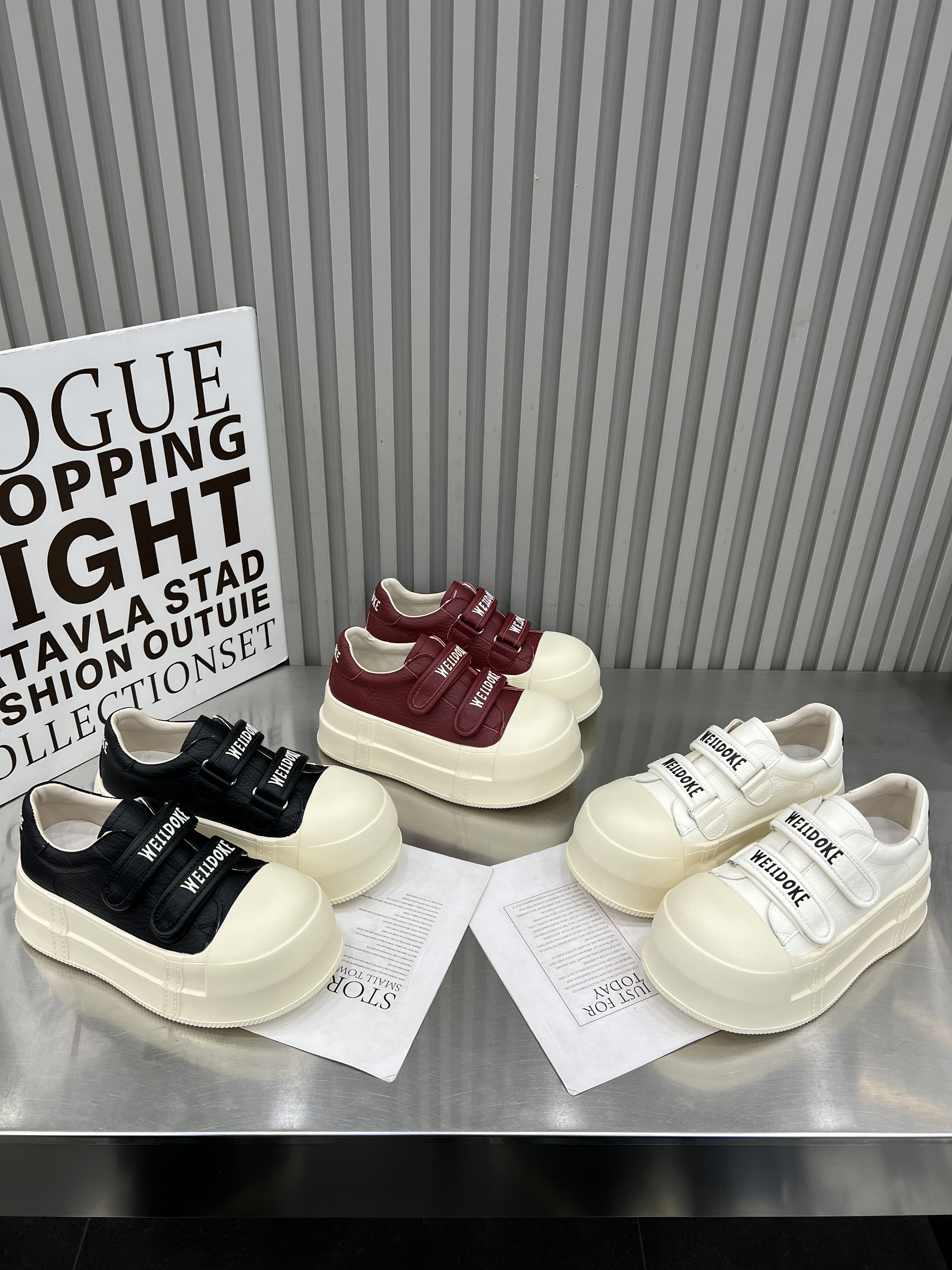 真皮魔术贴厚底小白鞋女2026春季百搭大头面包鞋松糕透气休闲板鞋,女鞋,时尚休闲鞋,淘宝优惠券,粉丝福利购,淘宝优惠卷