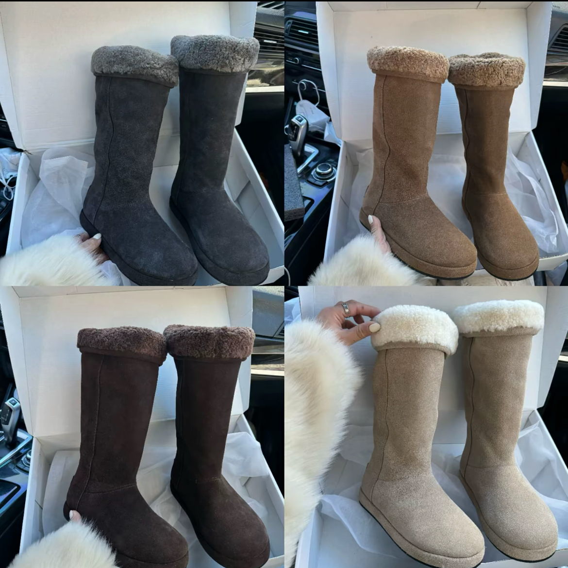 欧货磨砂皮不过膝长筒切尔西靴女2025冬季百搭显腿瘦高筒雪地靴潮
