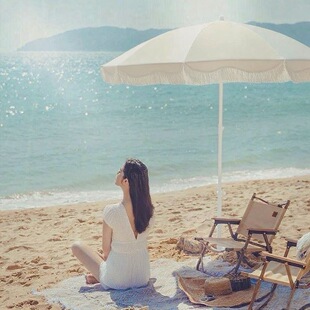 景区流苏遮阳伞户外伞花园太阳伞折叠沙滩伞庭院伞别墅遮阳伞新款