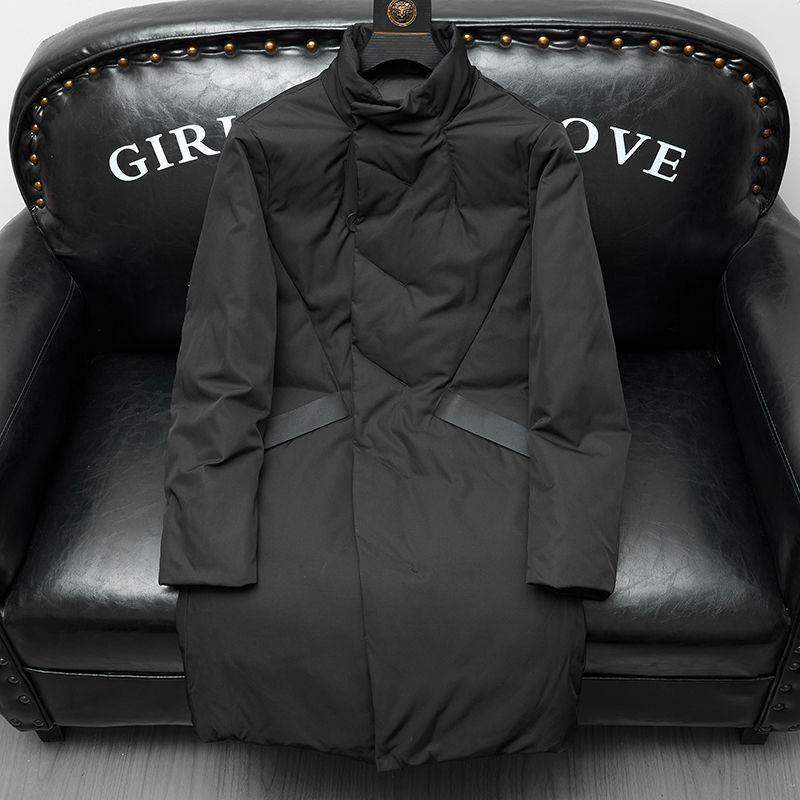 IT ins潮牌中长款羽绒服男士冬季大衣英伦商务立领设计感修身外套