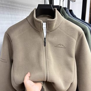 ZIQQO~暖型兼得!新款双面摇粒绒外套男秋冬立领加绒保暖防风夹克