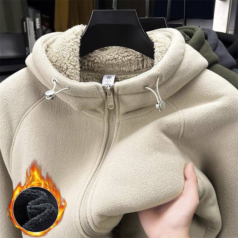 ZIQQO~怕冷就选它！重磅加厚羊羔绒外套男士冬季保暖连帽开衫卫衣,男装,卫衣,淘宝优惠券,粉丝福利购,淘宝优惠卷