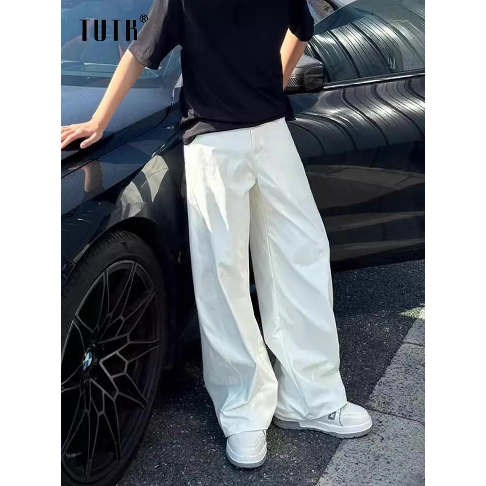白色牛仔裤男士夏季薄款潮牌宽松阔腿休闲裤子高级感百搭直筒长裤