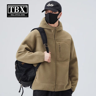 摇粒绒外套男士2026新款秋冬季加绒加厚双面抓绒夹克男款棉服冬装