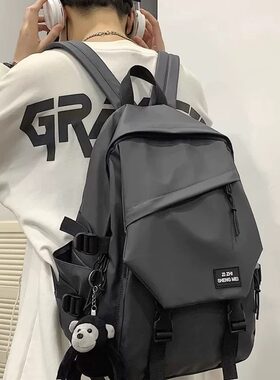 法国MKDN双肩包男潮流中学生初高中背包简约防水轻便书包
