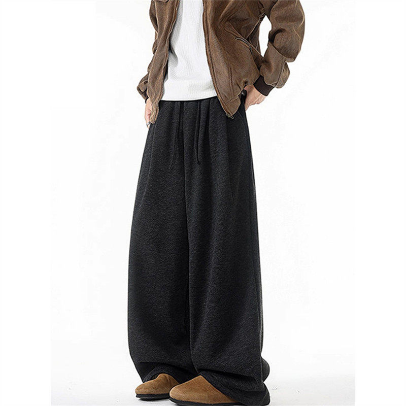 潮牌美式复古弯刀阔腿裤男秋冬季2025新款潮流宽松直筒松弛感卫裤,男装,休闲裤,淘宝优惠券,粉丝福利购,淘宝优惠卷