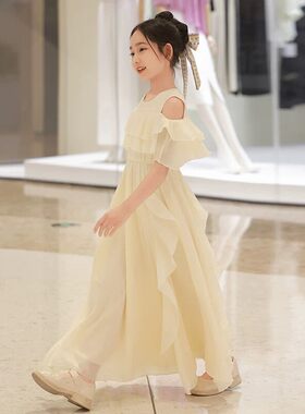 女童夏装连衣裙2026新款小女孩夏天洋气雪纺沙滩裙儿童夏季裙子